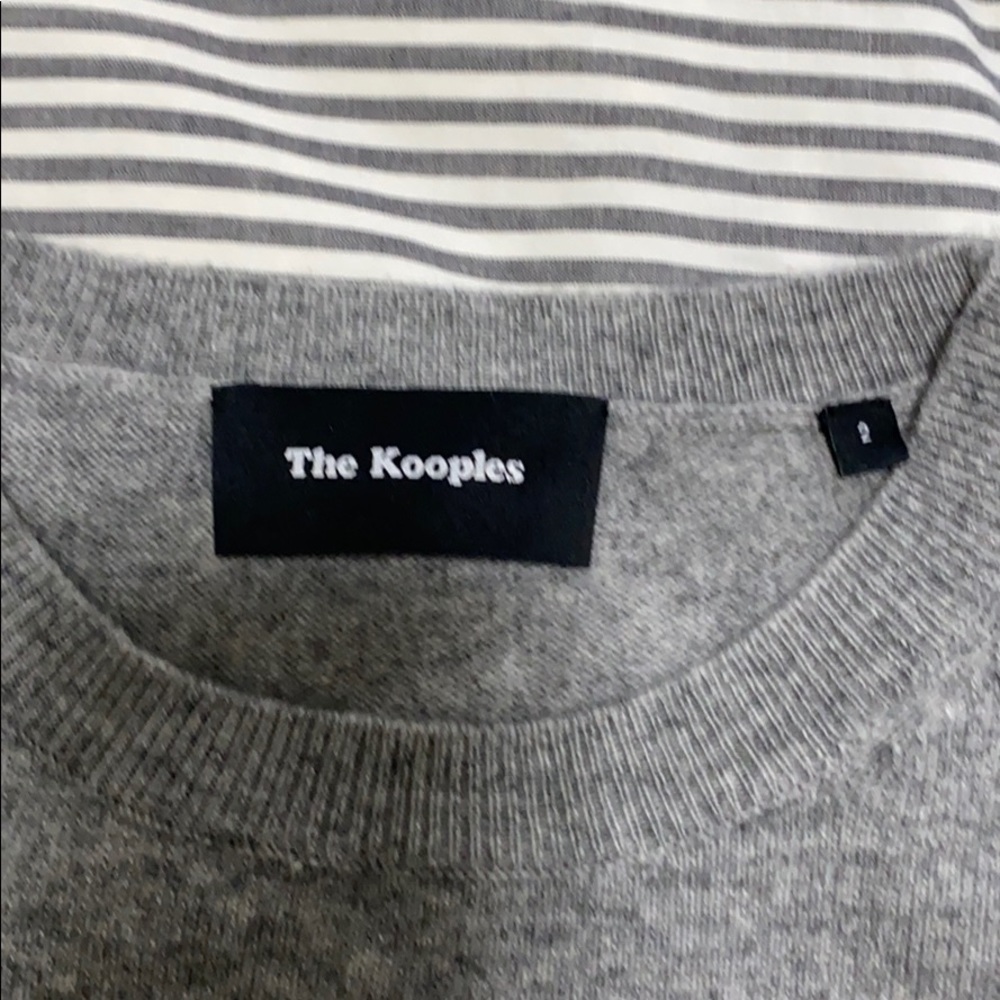 The Kooples Grey Wool Sweater with Lace Trim - Picture 6 of 6